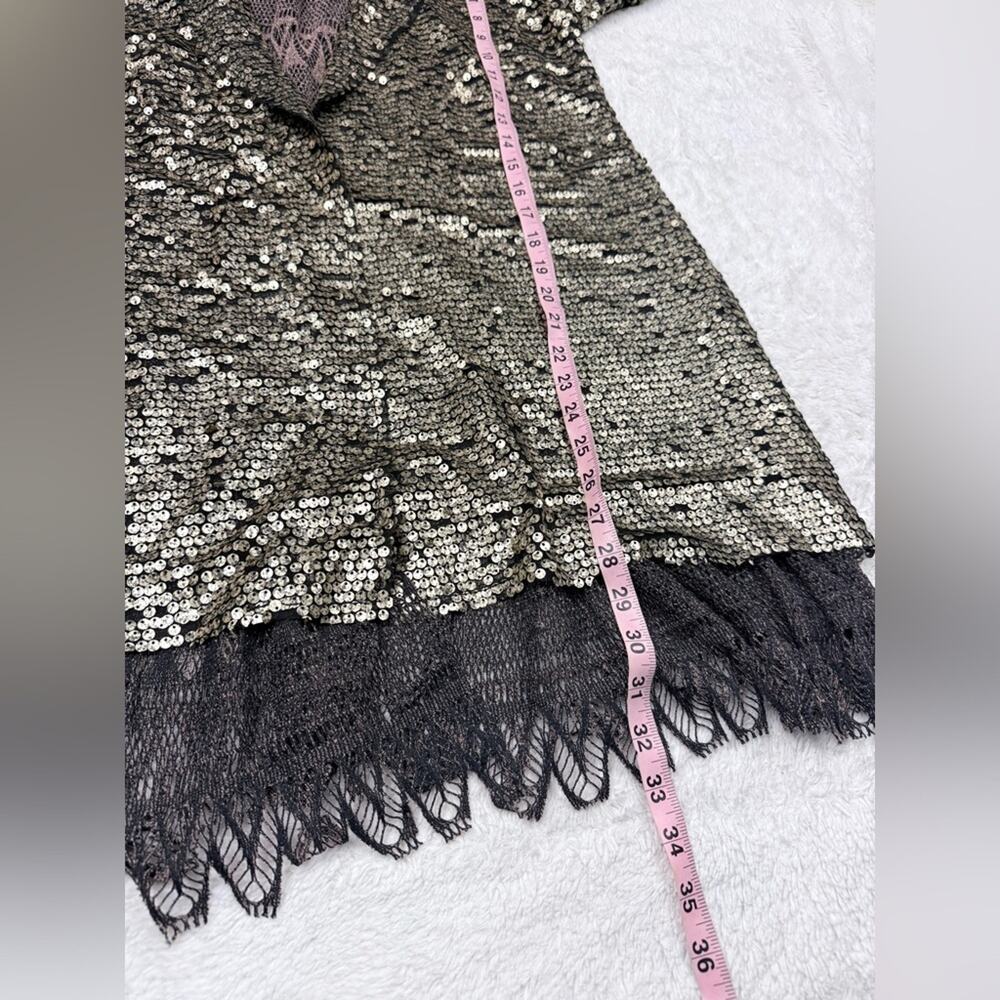 FREE PEOPLE Stardust Lace Tarnished Sequin Boho Blazer Jacket Women’s Size XS - Picture 11 of 13